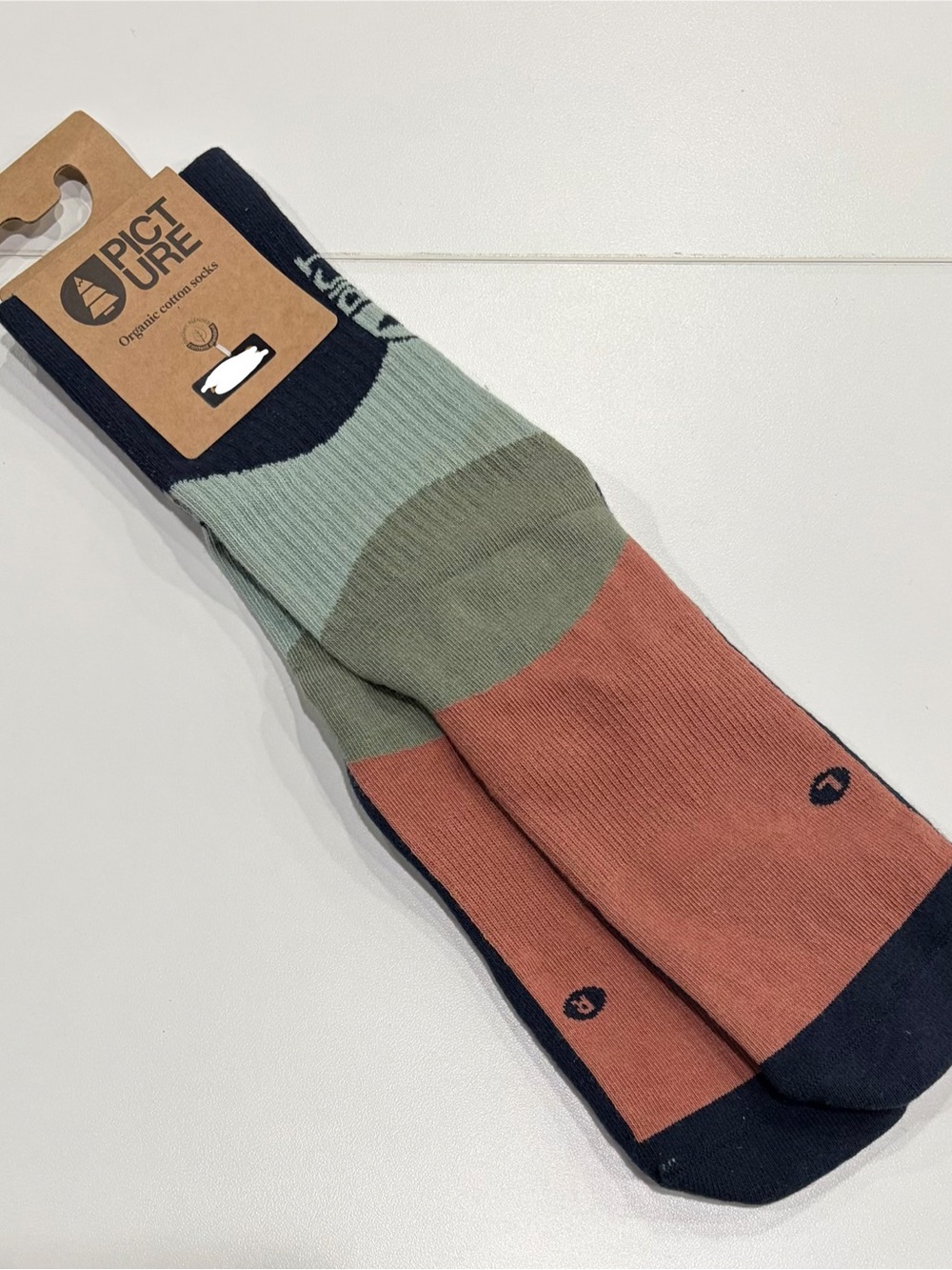 Picture Men's Large Barmys Casual Sock Apricot Grey NWT Organic Cotton Blend